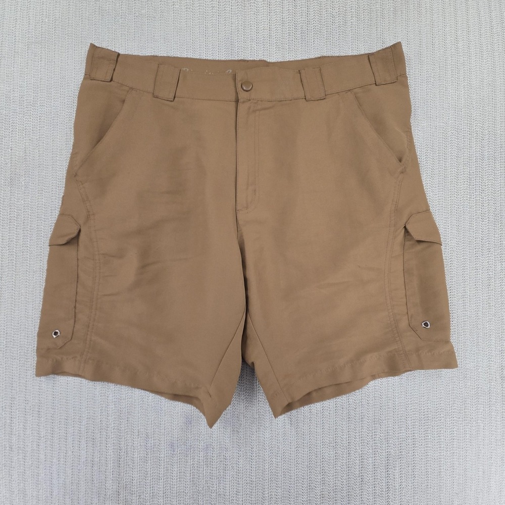 Bimini Bay Outfitters Shorts Mens 40 Brown Cargo Microfiber Fishing Pockets
